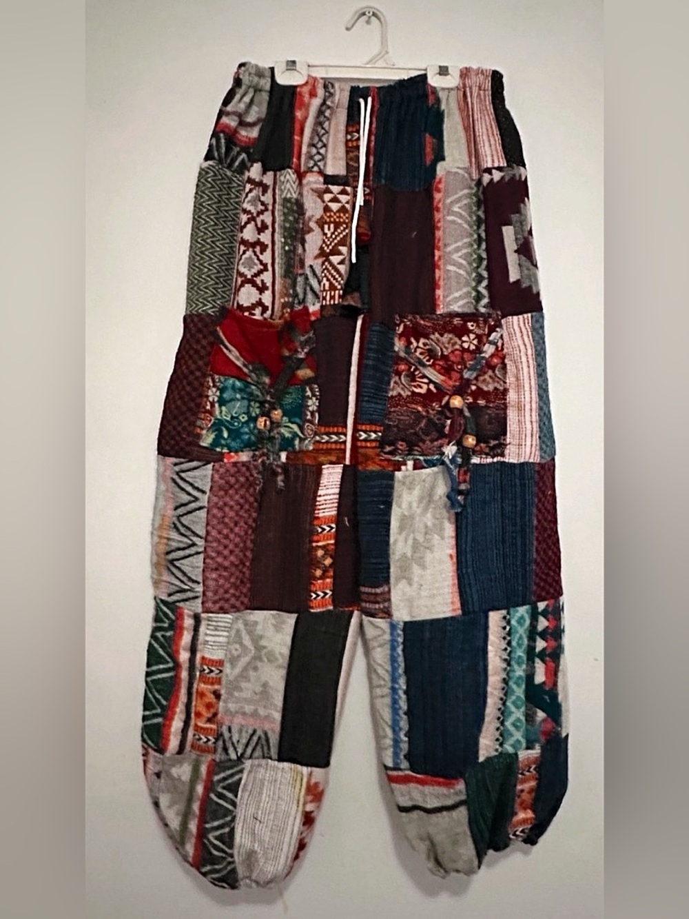 Patchwork Boho Harem Pants in Multi Colors